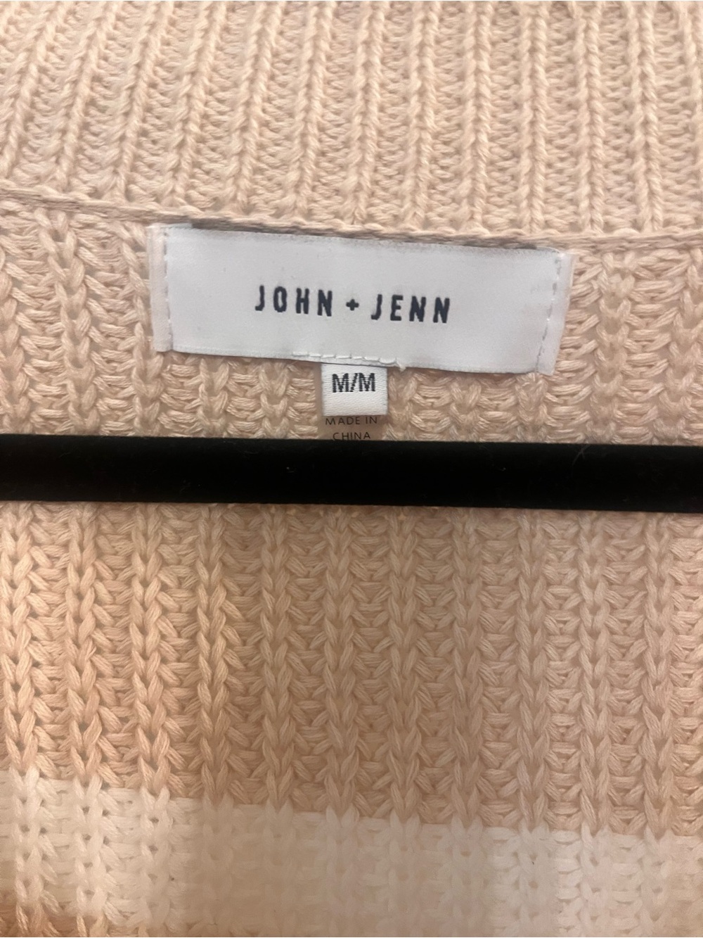 John + Jenn Tan and Cream Striped Scoop Sweater - Picture 3 of 3